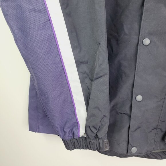 Fed Ex Men's Black Purple Herman Reflective Long Sleeve Hooded Rain Jacket Sz XL - Picture 4 of 7